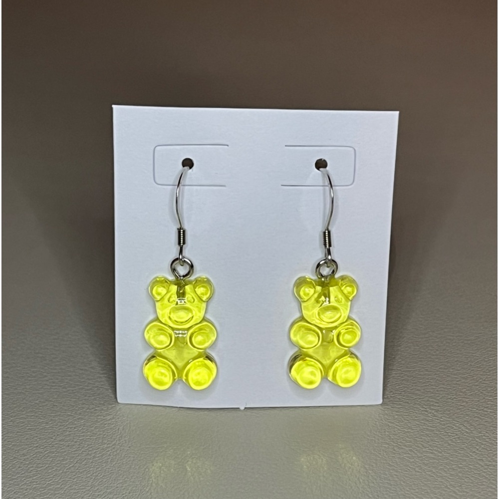 Gummy Bear Charm Earrings - Stainless Steel - Nickel Free